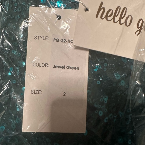 Green sequins NWT prom girl mini dress - Picture 4 of 4